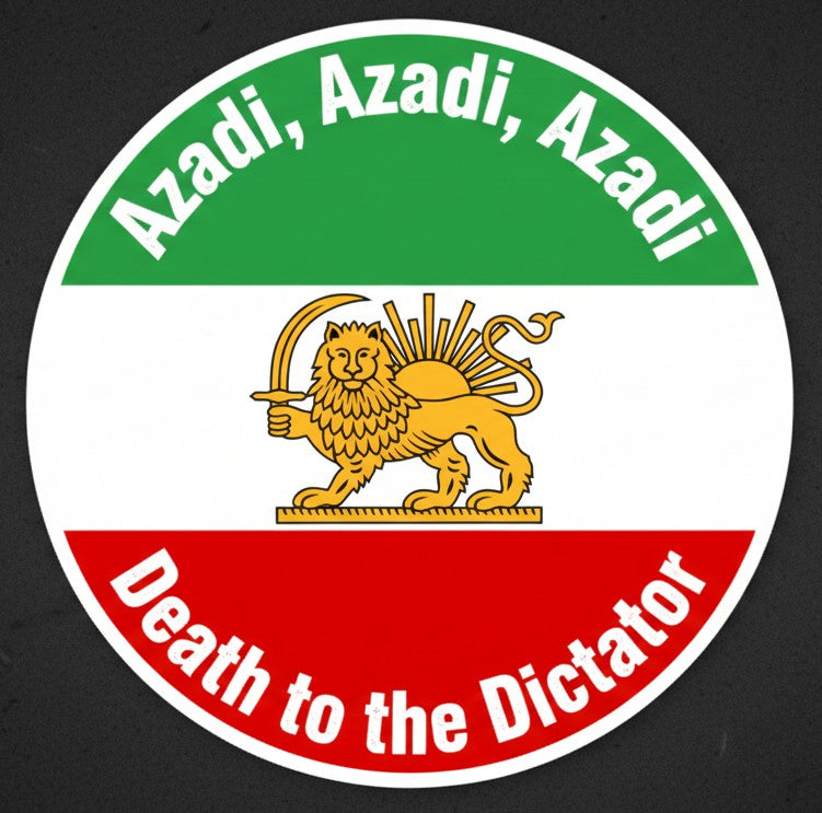 Azadi & Freedom Circular Die-Cut Sticker